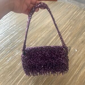NWT - Zara beaded bag - Purple Tones
